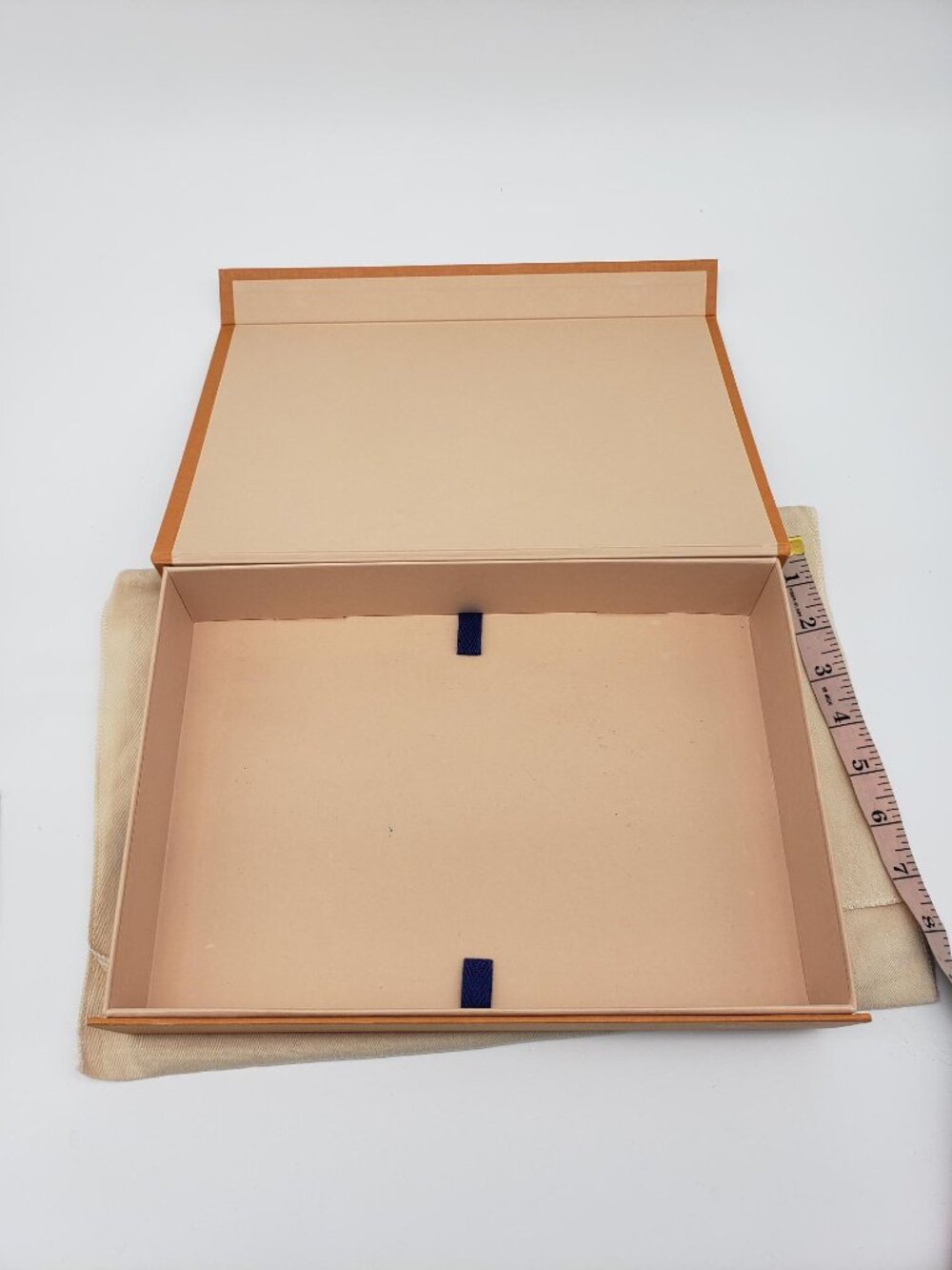 Authentic Louis Vuitton Orange Gift Box with Dust Bag & Blue Ribbon - Picture 13 of 16